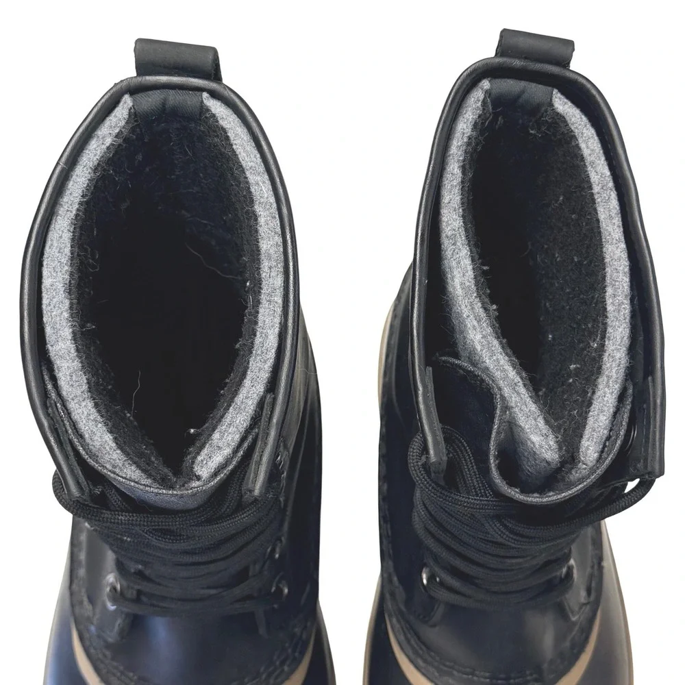 Sorel 1964 T Pac Duck Boots Men 7.5 Black Waterproof Insulated Lined NM2725-010